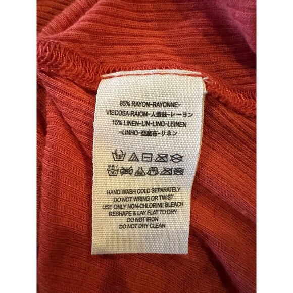 Free People We The Free Women's M Ribbed Hot Pocket Tank Top Cami Red Oversized - Picture 6 of 7